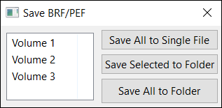 Save BRF/PEF window