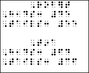 listed table; braille example