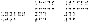 simple table; braille example