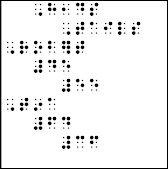 stairstep table; braille example